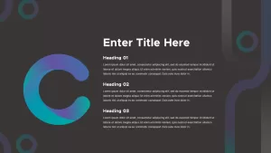 C alphabet presentation template dark