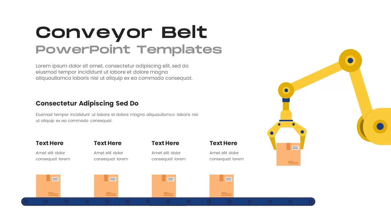 Conveyor Belt Template for PowerPoint Presentation