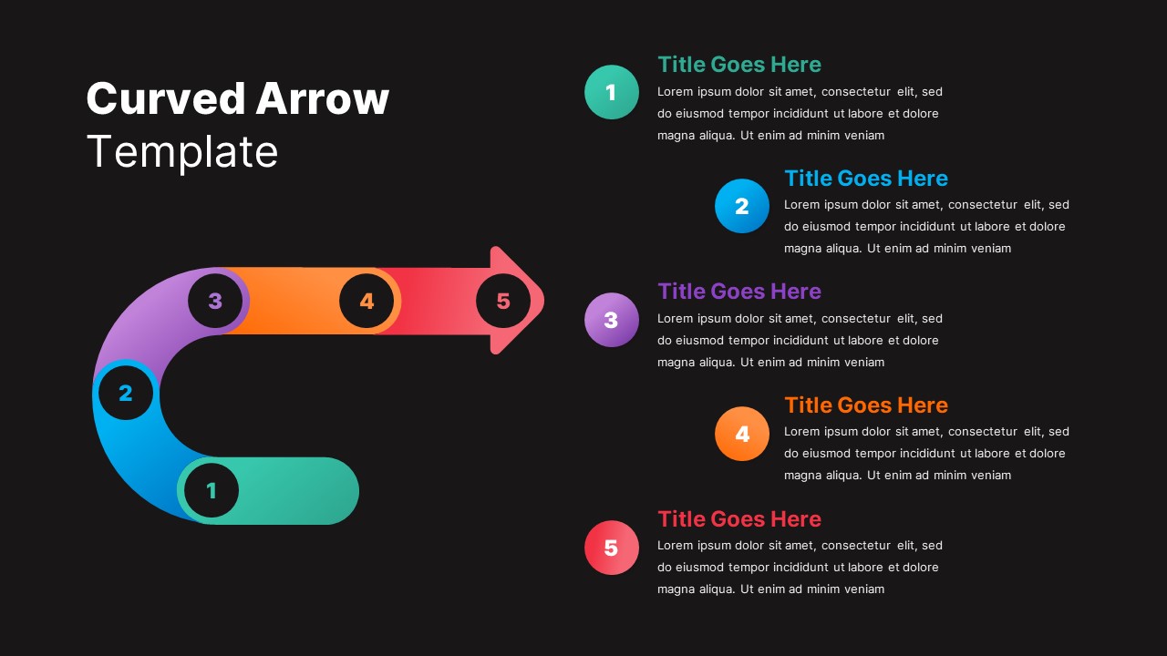 Curved-Arrows-Template-PowerPoint-Black