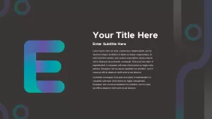 E alphabet presentation template dark