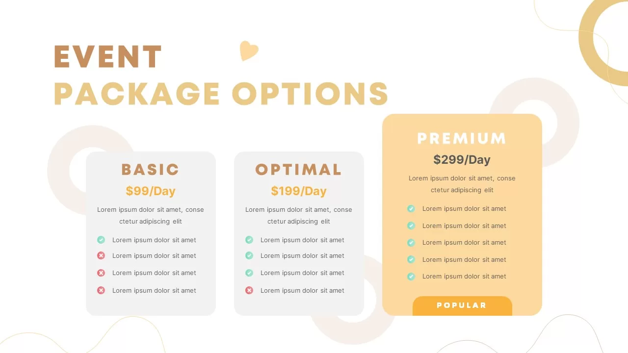 Event Management Pricing Package Presentation Slide