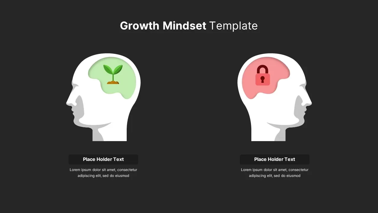 Growth Mindset PowerPoint Template Dark