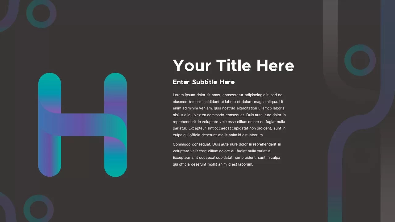 H alphabet presentation template dark