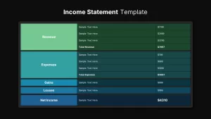 Income Statement Presentation Template Dark