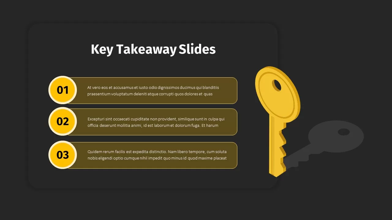 Key Takeaway Slide Template Dark