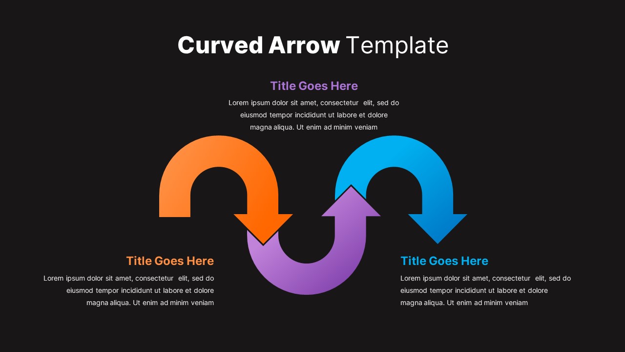 PowerPoint-Curved-Arrow-Template-Slide-Black