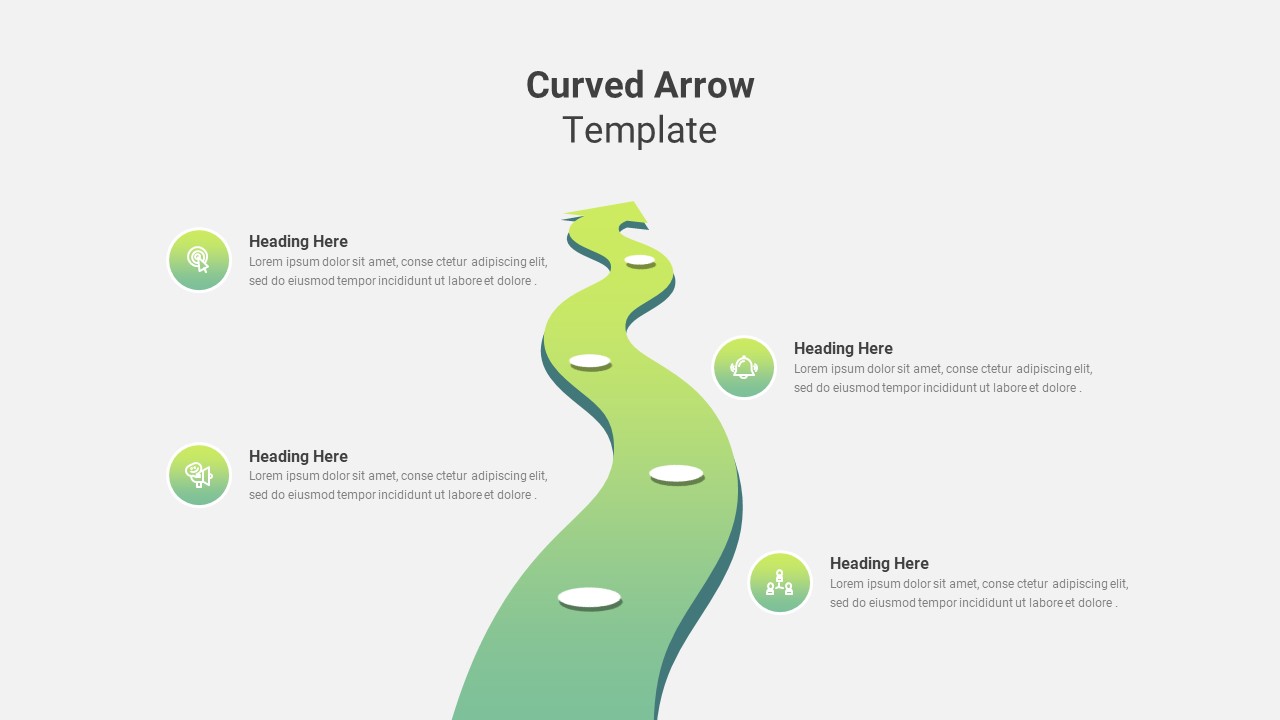 PowerPoint Curved Arrow Template