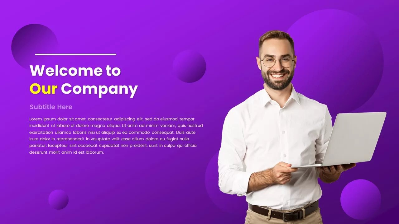 Purple color business presentation template