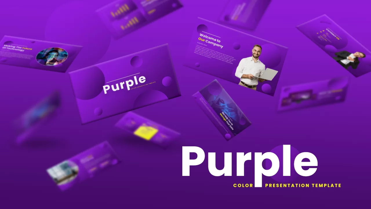 Purple color ppt template
