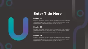 U alphabet presentation template dark