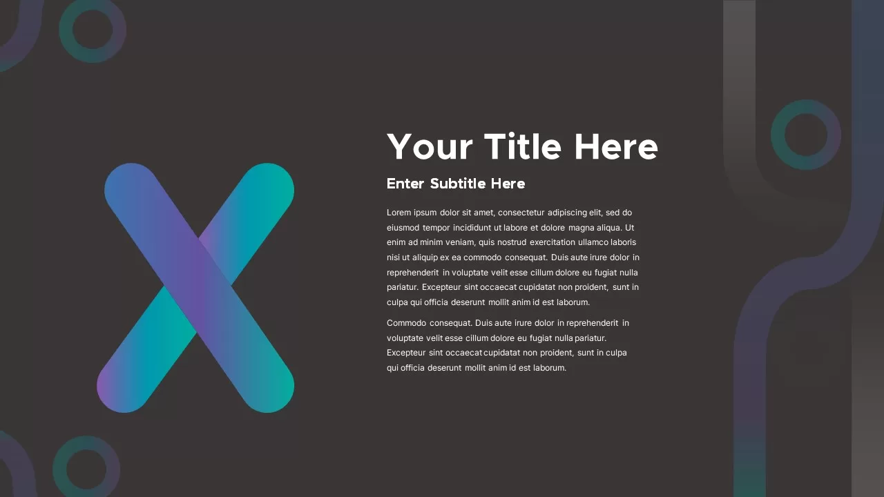 X alphabet presentation template dark