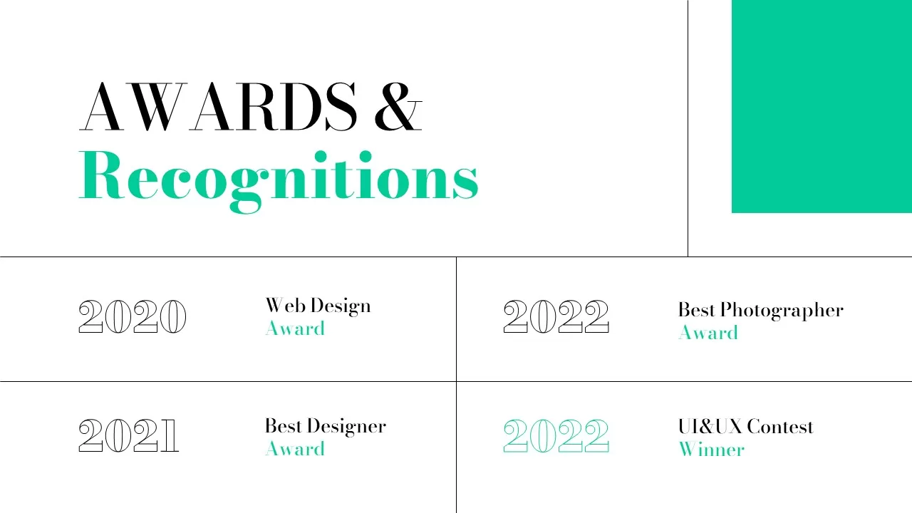 awards Creative Portfolio Presentation Template