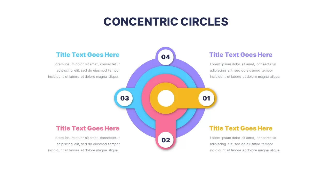4 Layer Concentric Circles Infographics