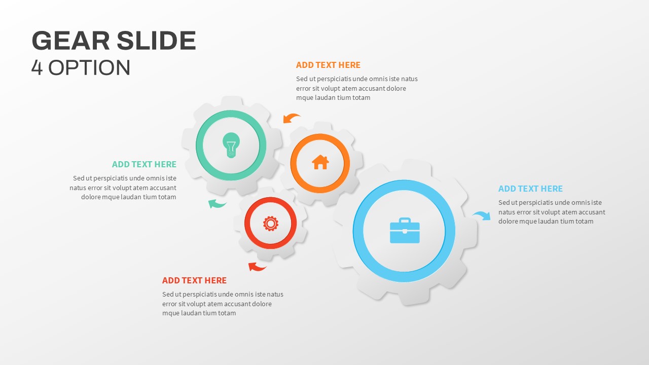 4 Option Gear Slide For PowerPoint