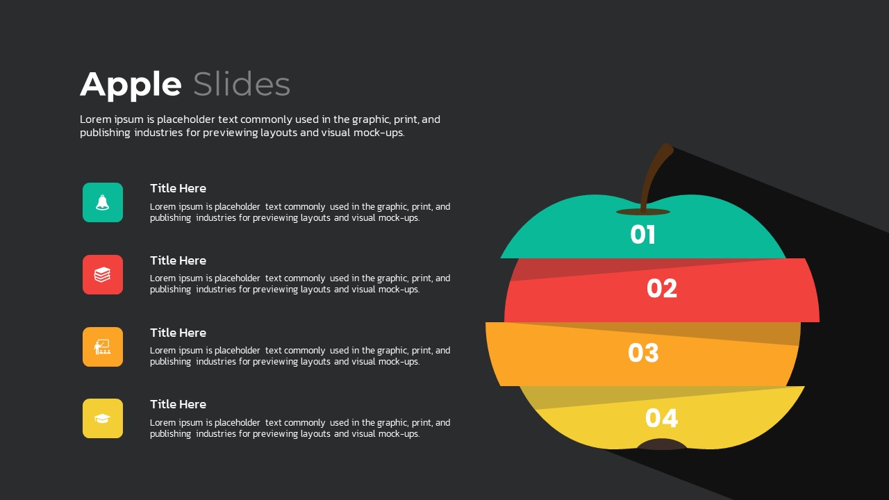 4 Step Apple Slide PowerPoint Template SlideBazaar