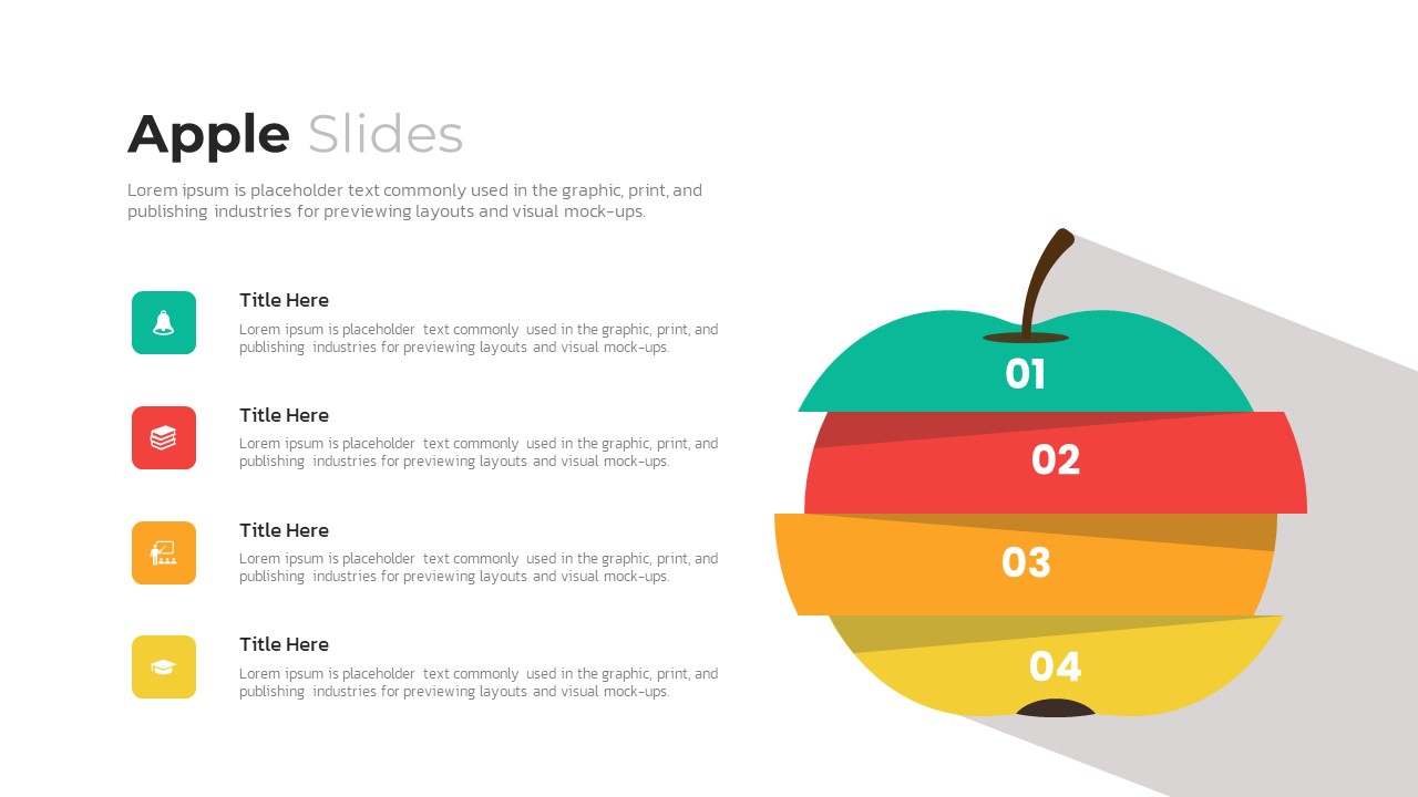 4 Step Apple Slide PowerPoint Template