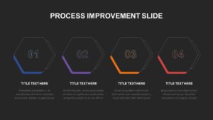 4 Step Process Improvement PowerPoint Template Dark