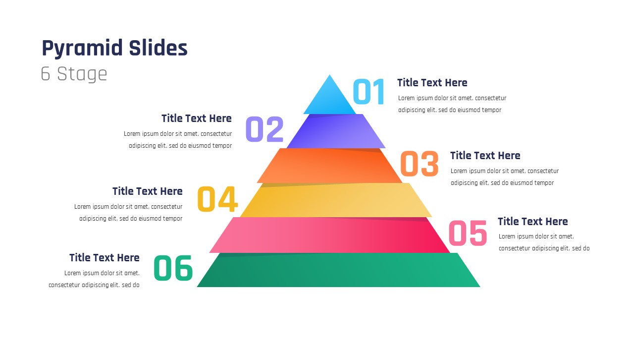 6 Stage Pyramid Template For PowerPoint