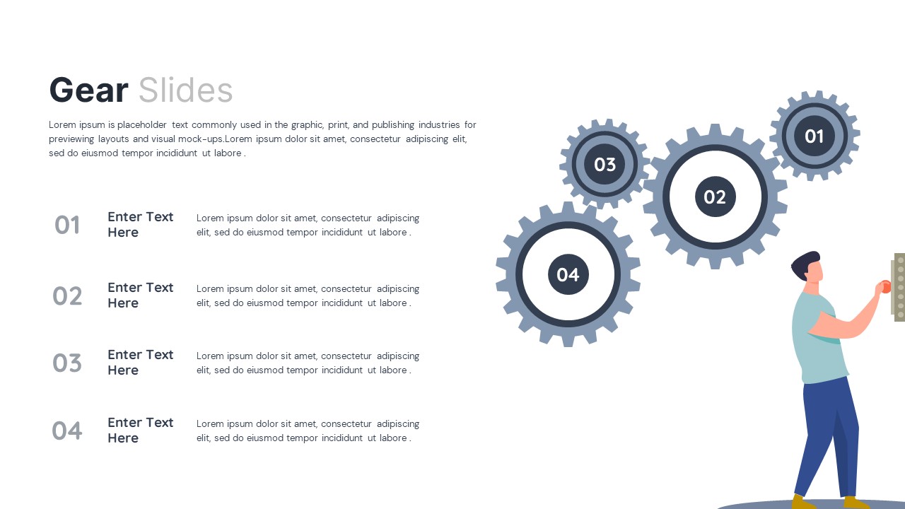 Animated Gear Slide PowerPoint Template