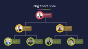 Business Restructure Org Chart PowerPoint Template Dark