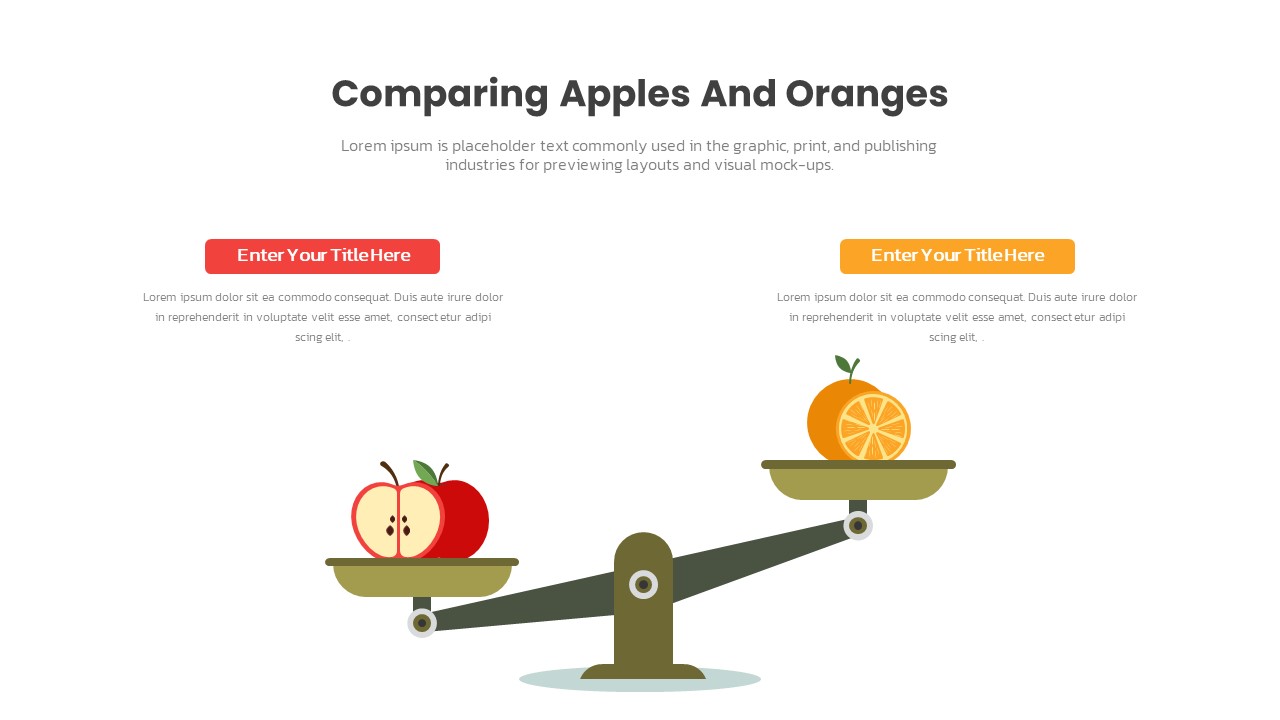 Comparing Apples And Oranges Slide