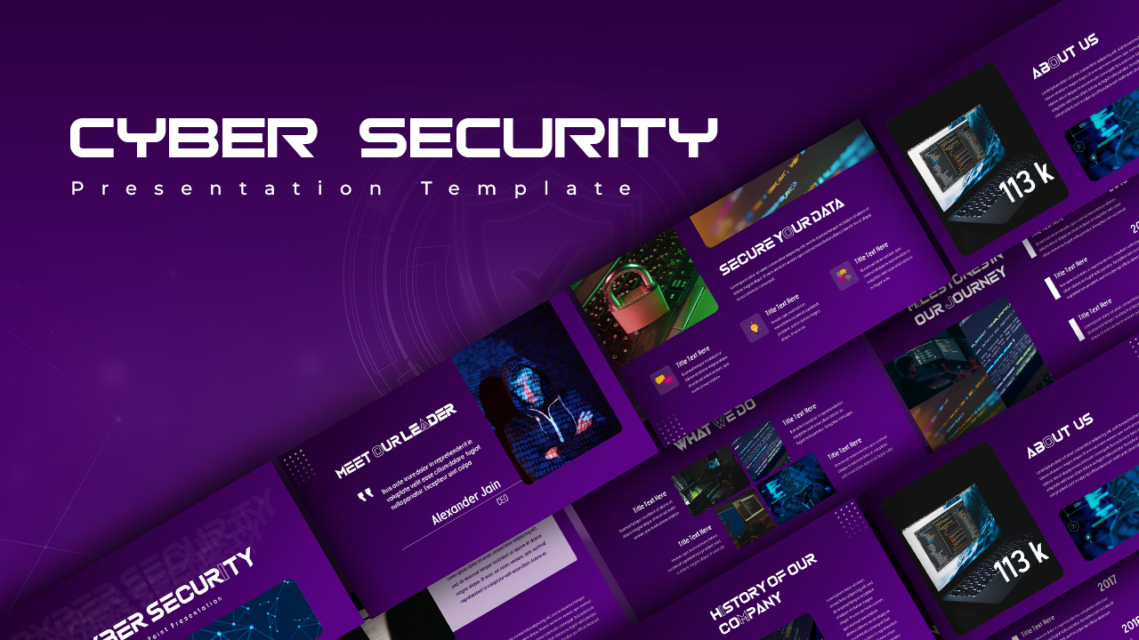 Cyber Security PPT Presentation Template Cover Image