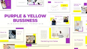 Free Purple and Yellow Business Presentation Template