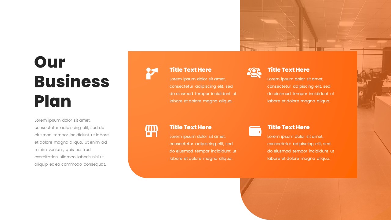 Orange theme business plan presentation template