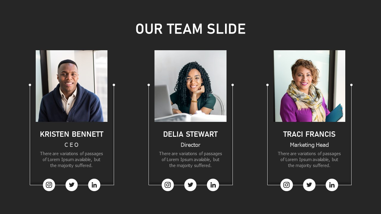 Our Team PowerPoint Template Dark