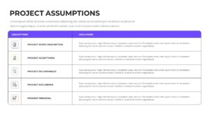 Project Assumptions Presentation Template