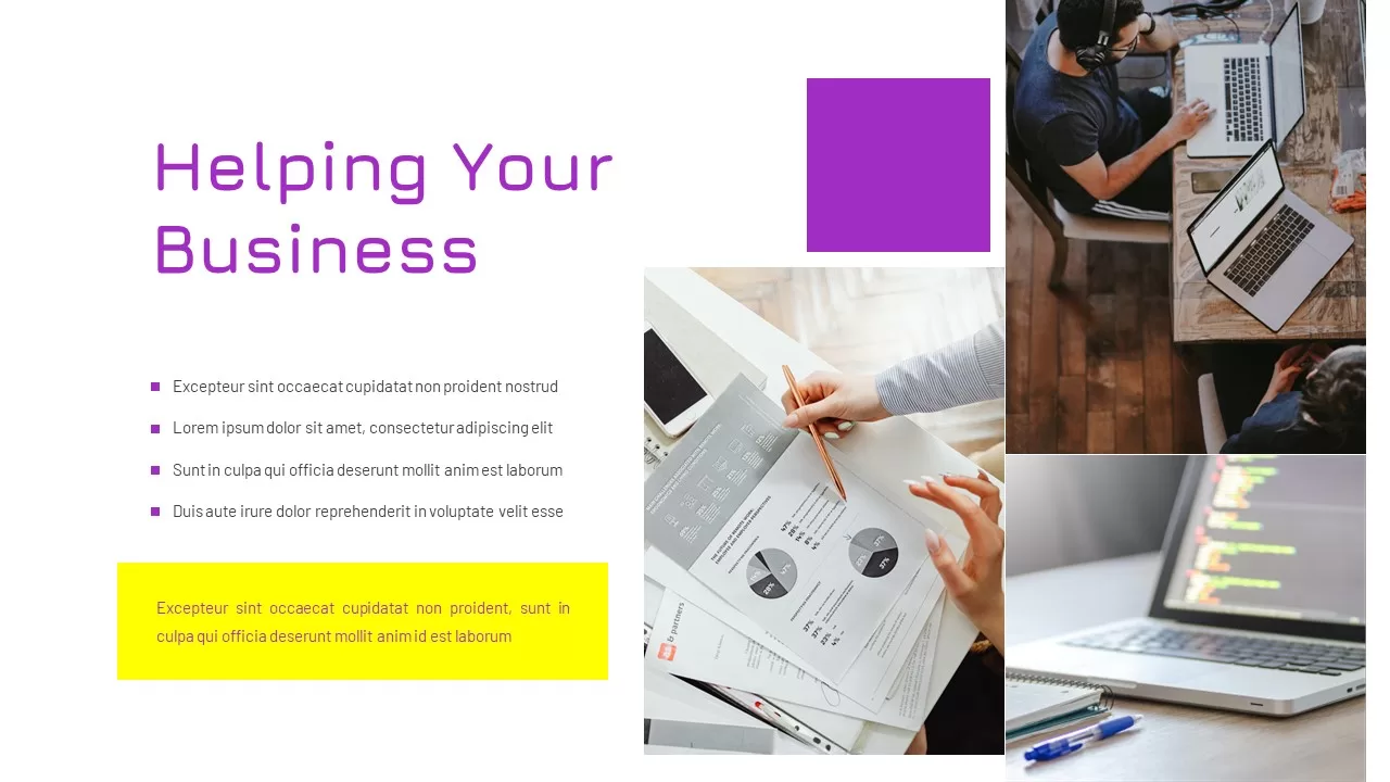 Purple And Yellow Business Presentation12