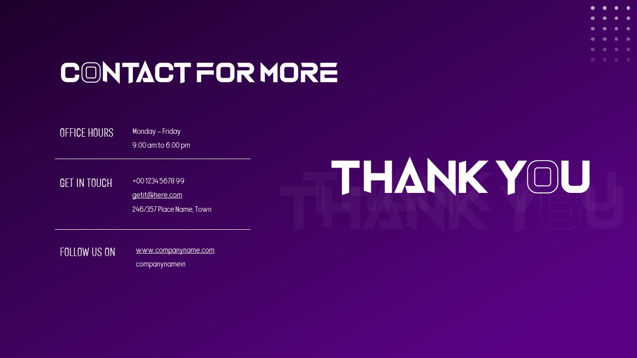 Purple Background Thank You Slide