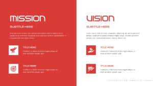 Red Presentation mission and vision slide