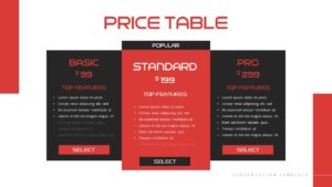 Red Presentation pricing slide