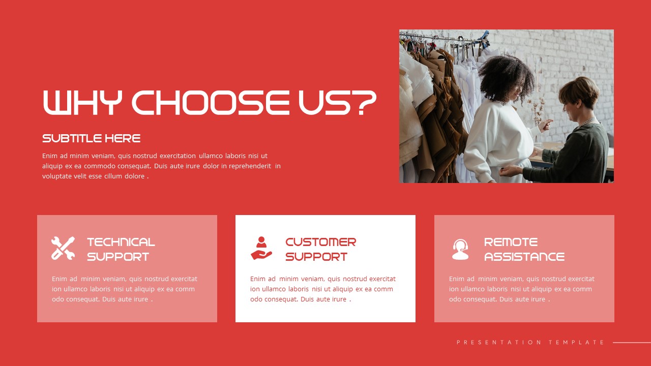 Red Presentation why choose us slide