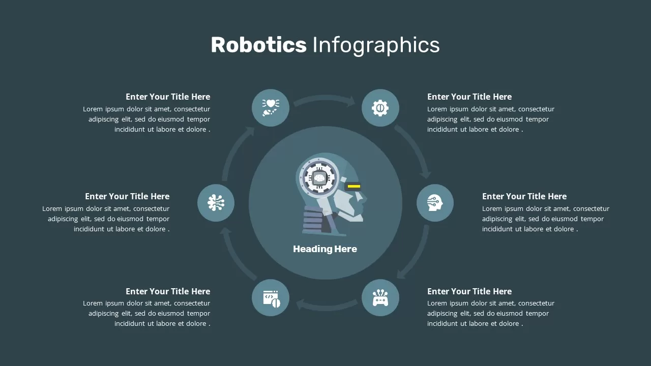 Robotics Infographics Template Dark