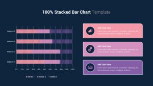 Stacked Bar Chart PowerPoint Template Dark