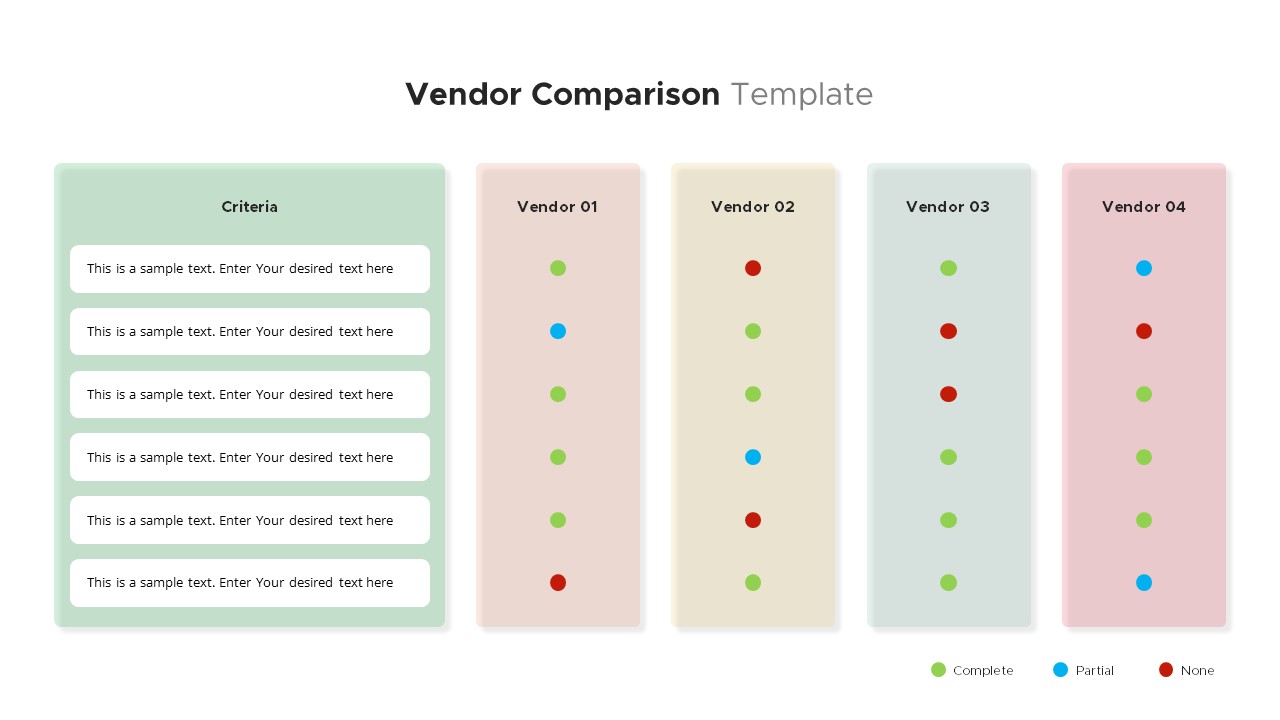 Vendor Comparison PowerPoint Template SlideBazaar