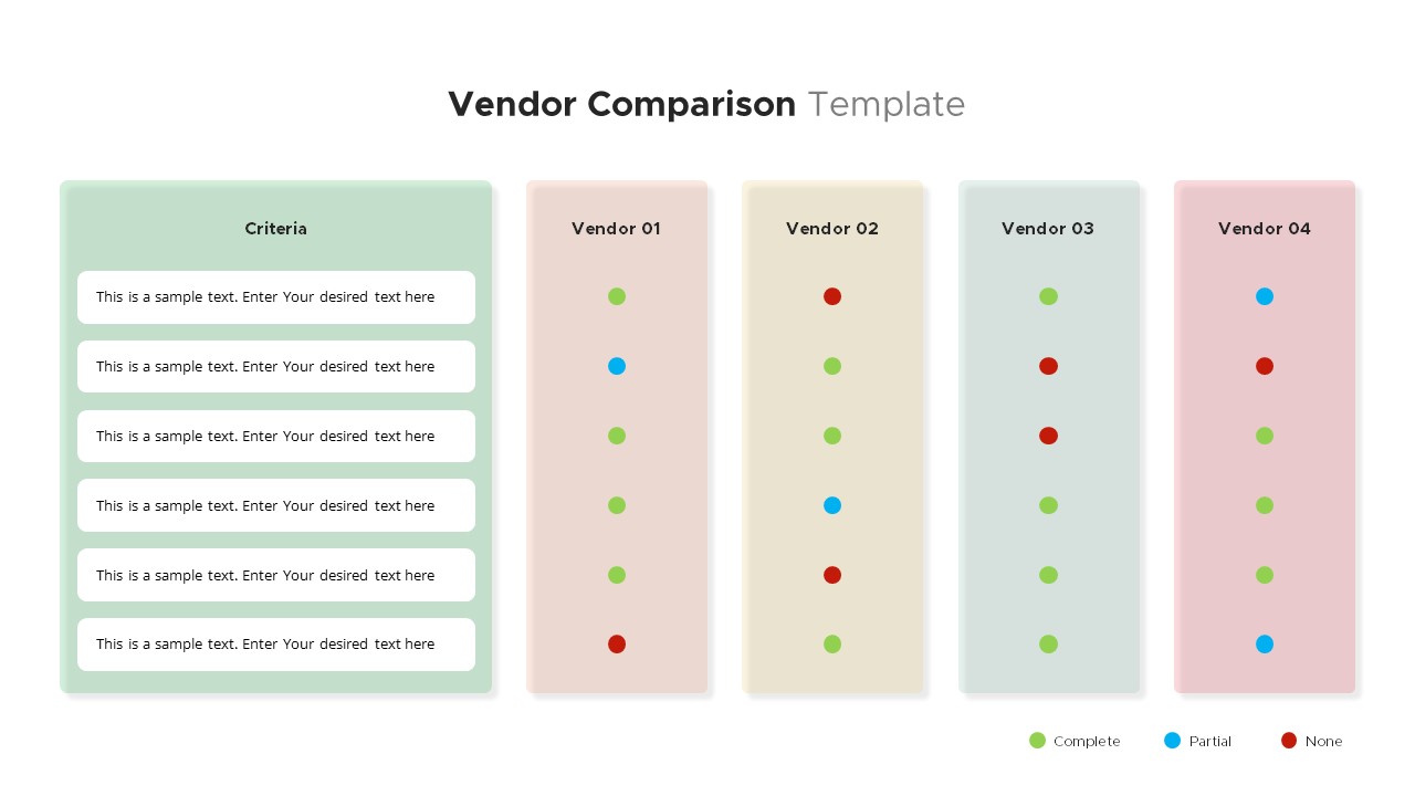 Vendor Comparison Template SlideBazaar Vendor Comparison Template SlideBazaar