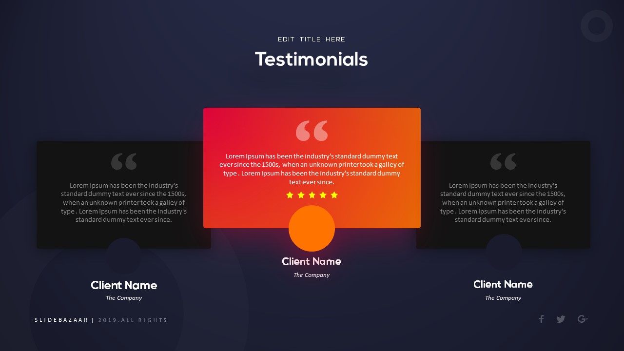 best free business powerpoint testimonials slide