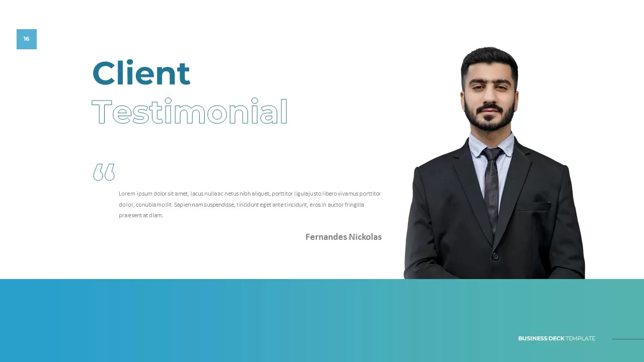 client testimonial deck template