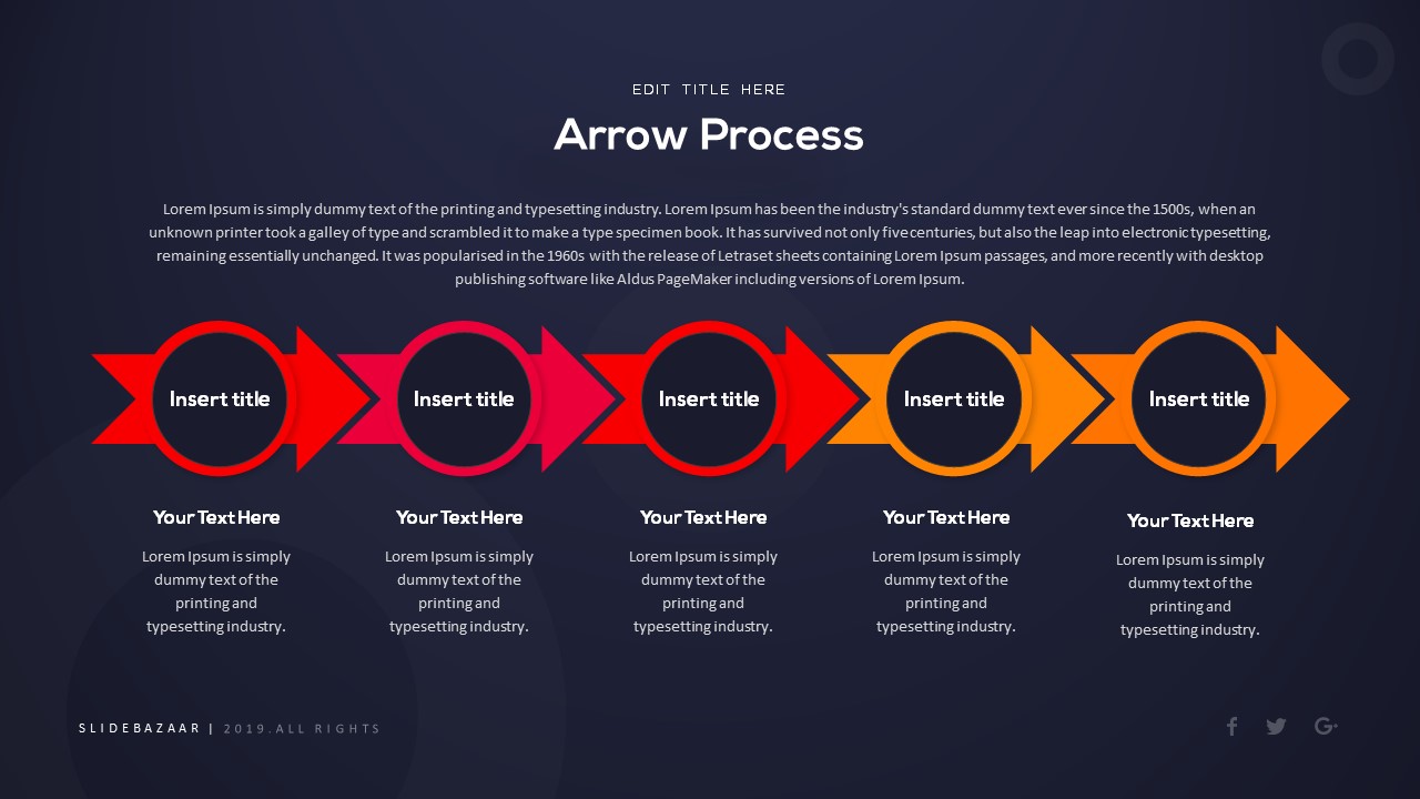 free business powerpoint templates arrow process