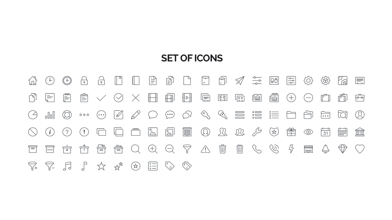 icons for Calendar PowerPoint Template