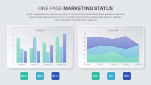 One Pager Marketing Status PowerPoint Template