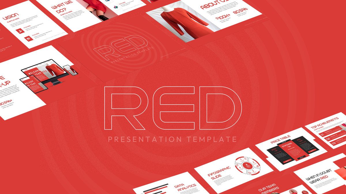 red presentation slide