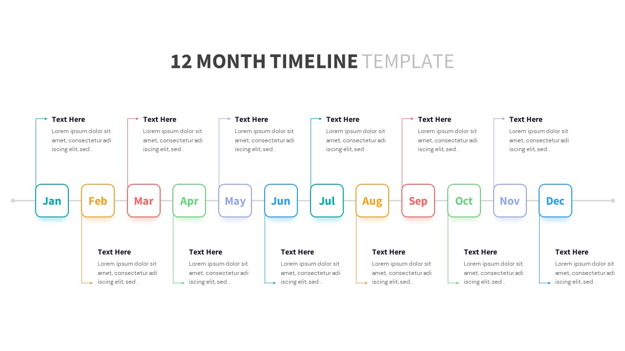 12 Months Infographic Slide Design In Powerpoint 12 Months Timeline ...