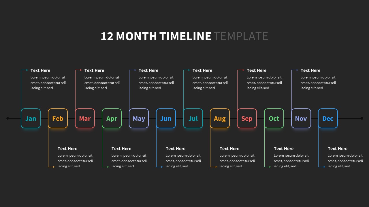 12 Month Timeline Powerpoint Template Slidebazaar 1470