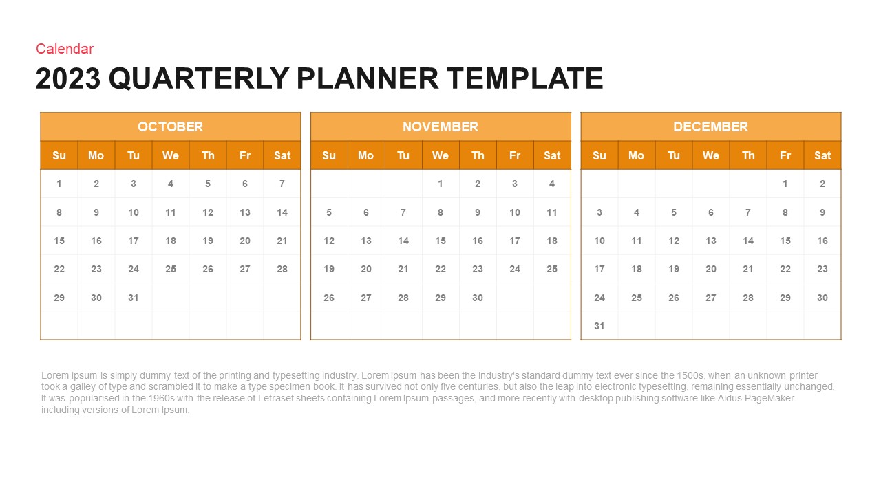2023 Quarterly Planner PowerPoint Template - SlideBazaar
