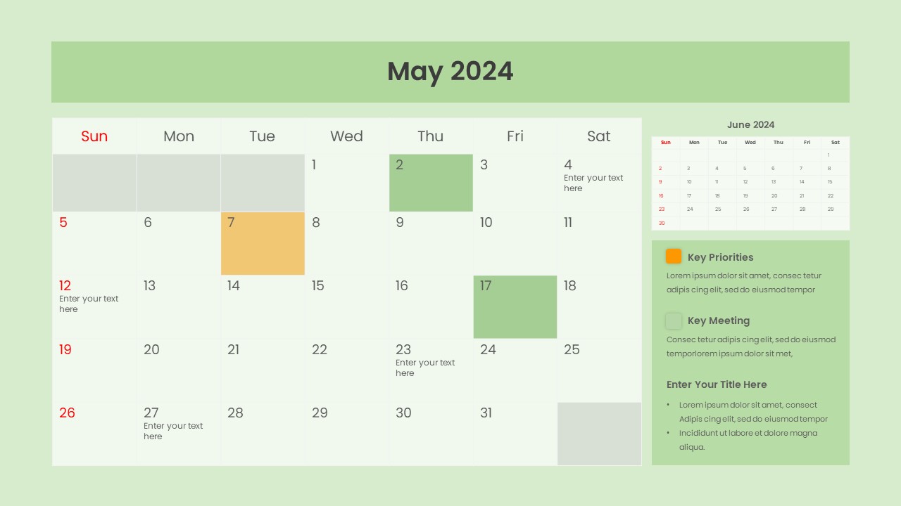 2024 PowerPoint Calendar Template