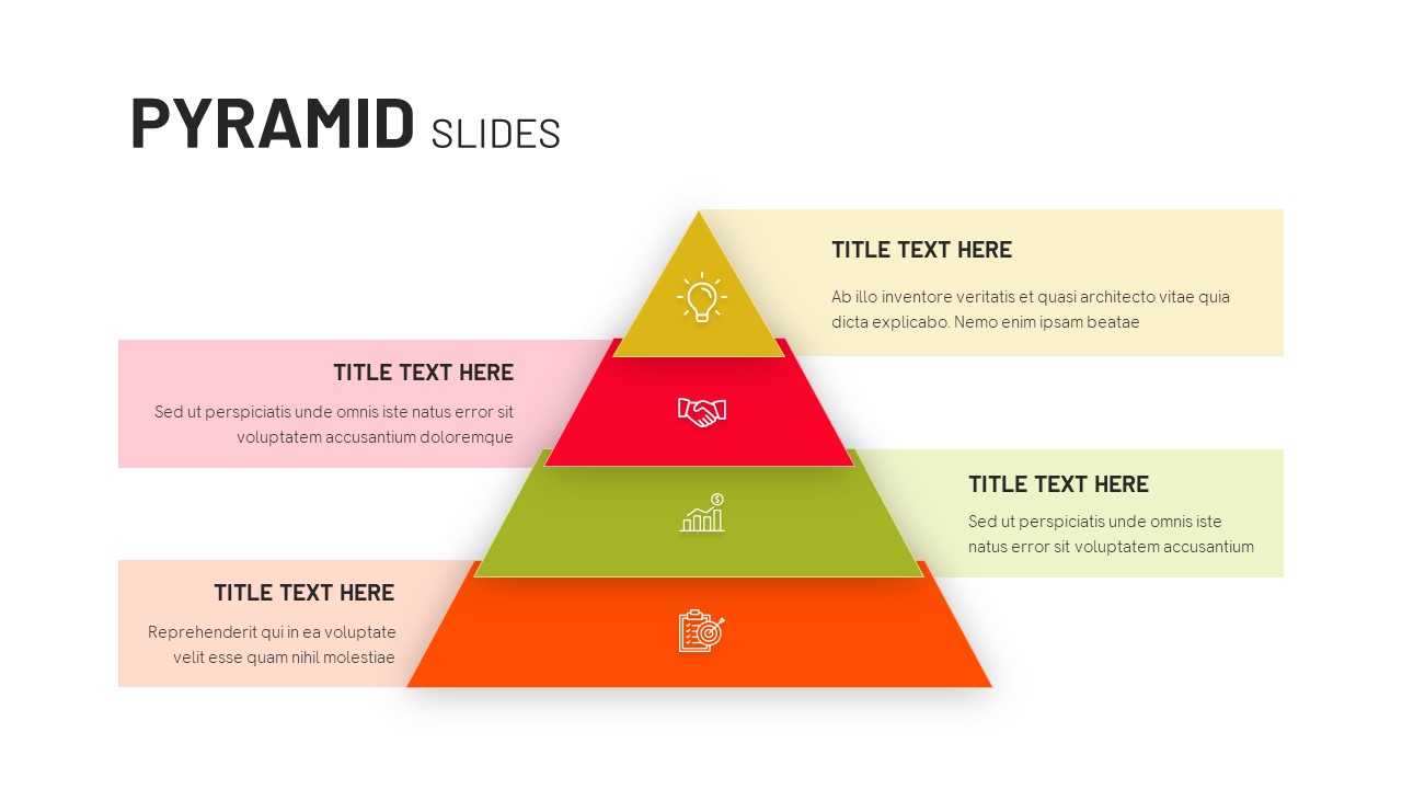 4 Stage Pyramid Slide PowerPoint Template